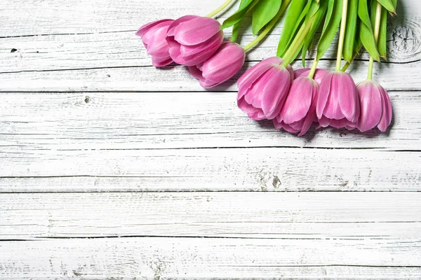 Bouquet of spring pink tulips — Stock Photo, Image