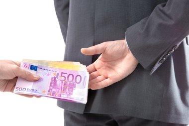 İş takım elbiseli adamı rüşvet alır