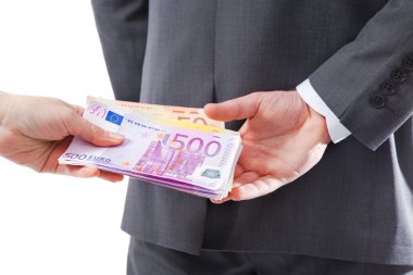 İş takım elbiseli adamı rüşvet alır