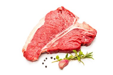 Raw fresh meat T-bone steak clipart