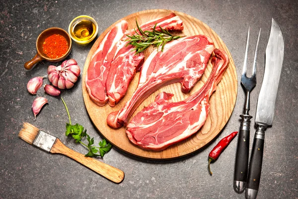 Racks of lamb ready for cooking — Stock Photo, Image