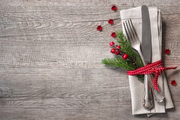 Posto tavola di Natale — Foto Stock