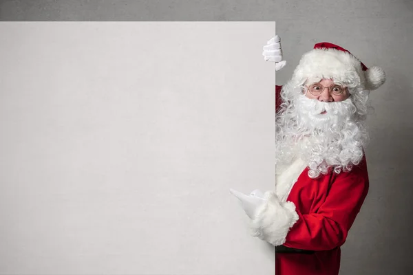 Babbo Natale con banner — Foto Stock