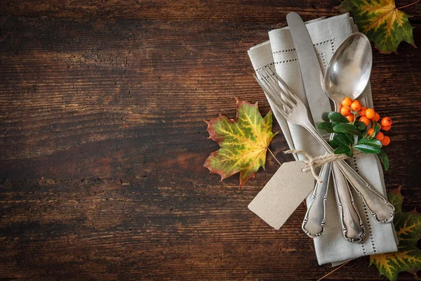 Thanksgiving autumn place setting — Stock Photo, Image