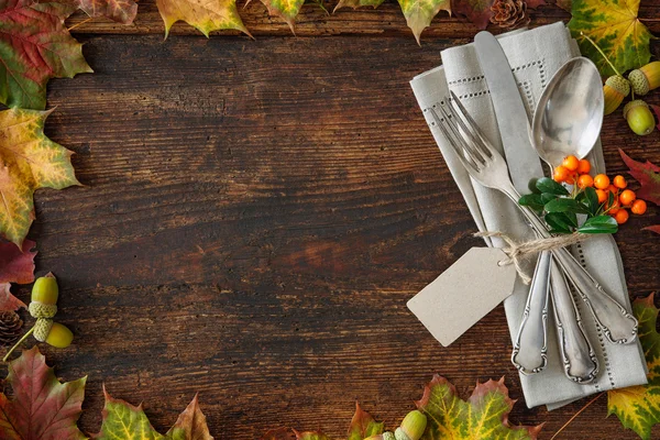 Thanksgiving autumn place setting — Stock Photo, Image