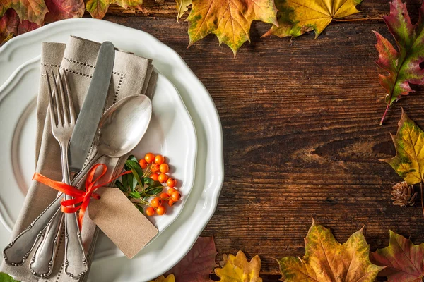 Thanksgiving autumn place setting — Stock Photo, Image