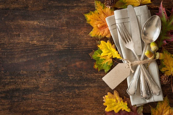 Thanksgiving autumn place setting — Stock Photo, Image