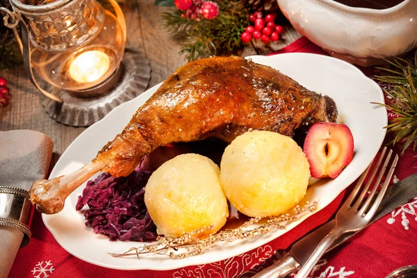 Christmas goose leg — Stock Photo, Image