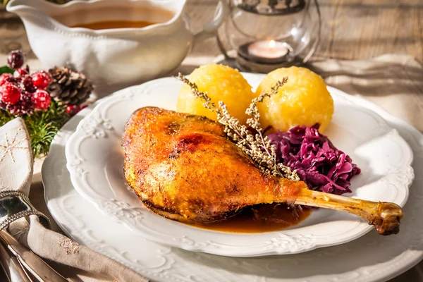 Christmas goose leg — Stock Photo, Image