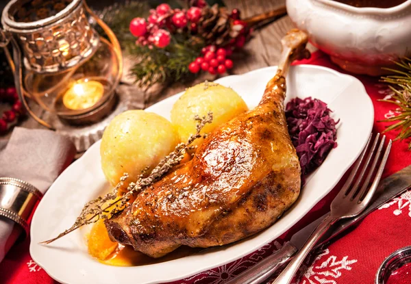 Christmas goose leg — Stock Photo, Image