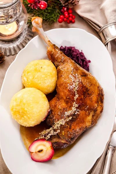 Christmas goose leg — Stock Photo, Image