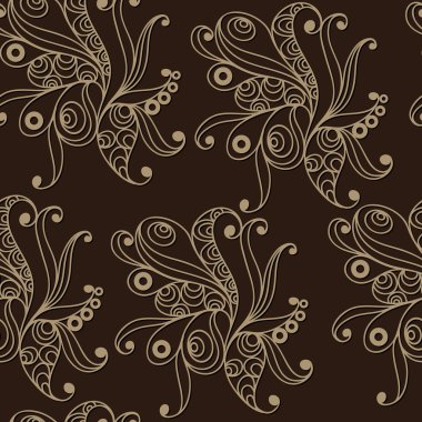 Seamless pattern with floral ornament 34 clipart