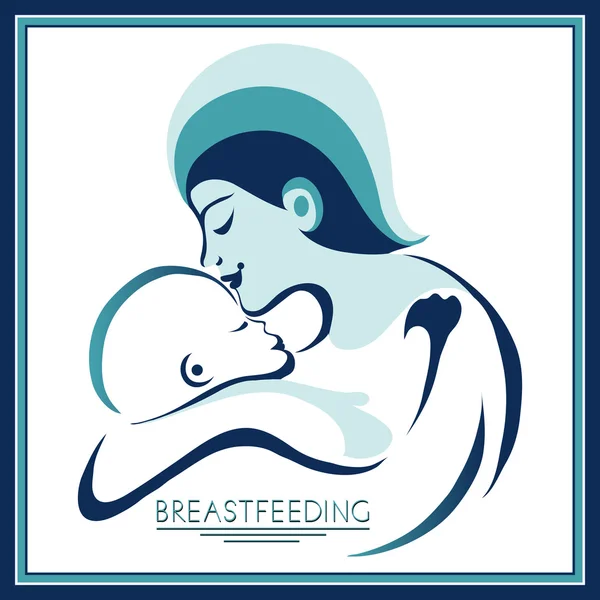 Mother with a baby (breastfeeding) 12 — Stock Vector