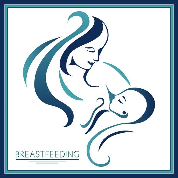 Mother with a baby (breastfeeding) 11 — Stock Vector