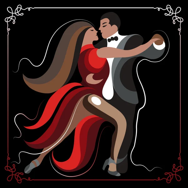 Ilustração de um casal dançando o tango 2 —  Vetores de Stock