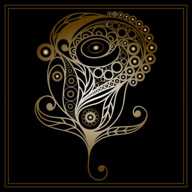 Buzlu çiçek 4 altın ile Grafik illüstrasyon