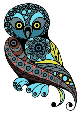 Buzlu baykuş 1 beyaz grafik illüstrasyon