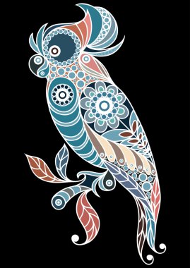 Buzlu papağan 3 ile grafik illüstrasyon