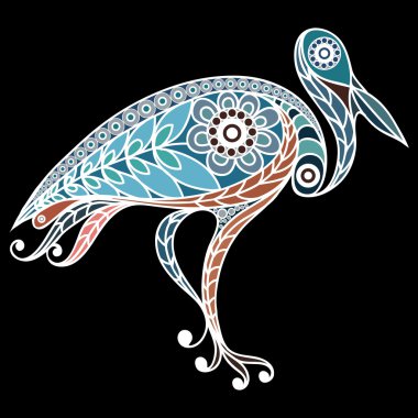 Lacy leylek 1 ile grafik illüstrasyon