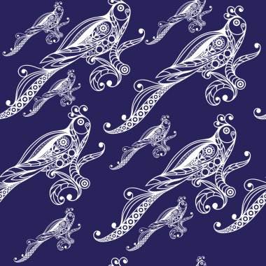 Dantel papağan 1 ile Seamless Modeli