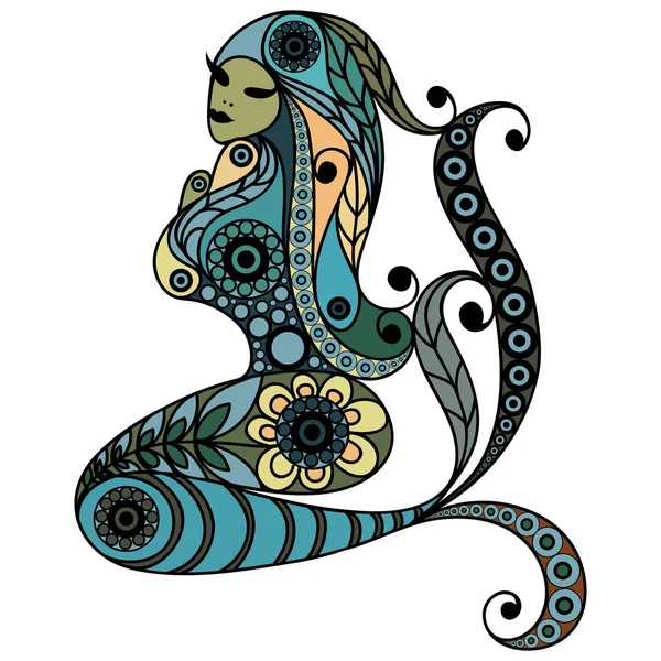 Lacy denizkızı 1 beyaz ile grafik illüstrasyon