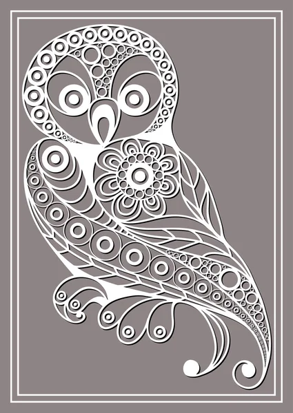 Dantelli baykuş 1 dantel ile grafik illüstrasyon