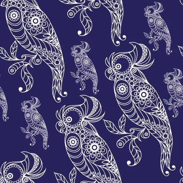 Dantel papağan 3 ile Seamless Modeli