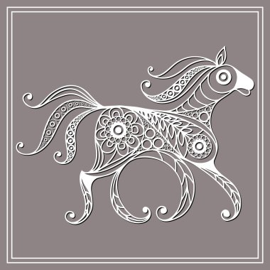 Çizim çiçek tarzı 3 dantel atı ile