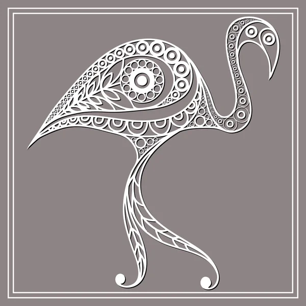 Εικονογράφηση με δαντέλα flamingo σε στιλ φλοράλ 3 — Διανυσματικό Αρχείο