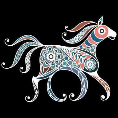 Çiçek tarzında dantel at ile İllüstrasyon