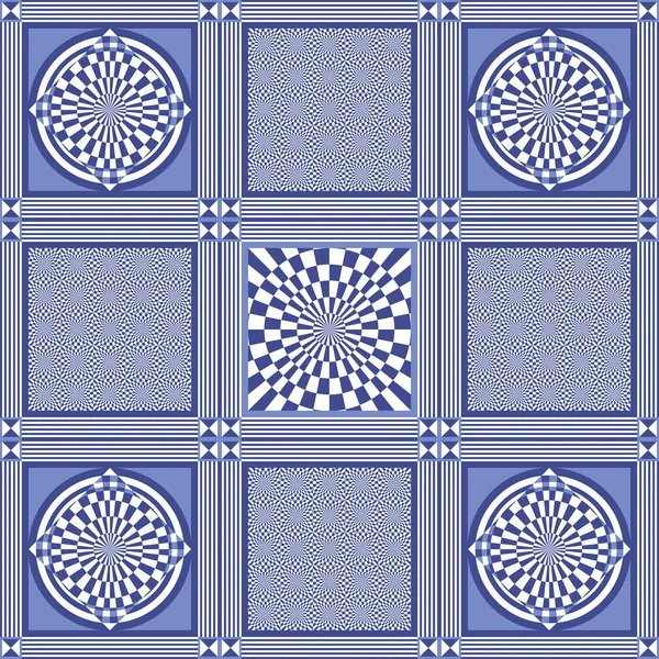 Seamless texture or background with geometric patterns 5 blue — ストックベクタ