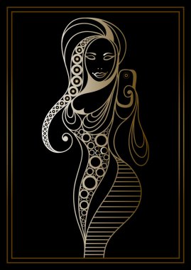 Graphical illustration of a girl making a selfie 1