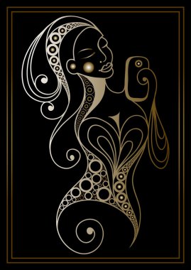 Graphical illustration of a girl making a selfie 3