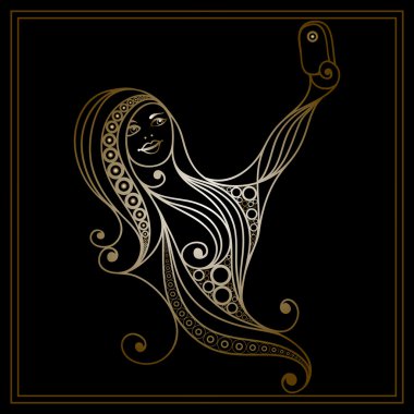 Graphical illustration of a girl making a selfie 7