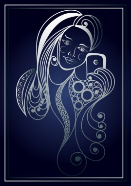 Selfie yapan bir kızın grafiksel illüstrasyonu 20