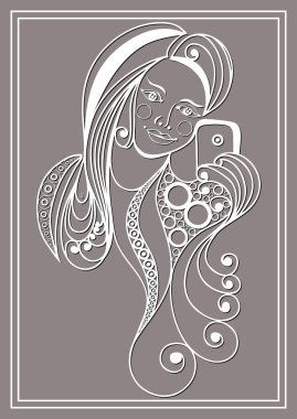 Selfie yapan bir kızın grafiksel illüstrasyonu 30