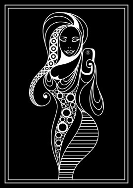 Graphical illustration of a girl making a selfie 1