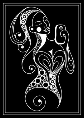 Graphical illustration of a girl making a selfie 3