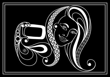 Graphical illustration of a girl making a selfie 8