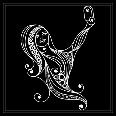 Graphical illustration of a girl making a selfie 7