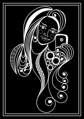 Selfie yapan bir kızın grafiksel illüstrasyonu 10