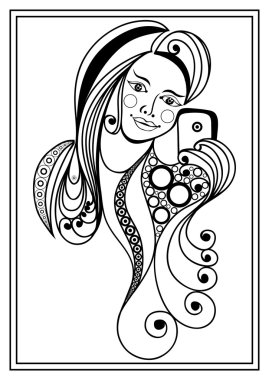 Selfie yapan bir kızın grafiksel illüstrasyonu 20