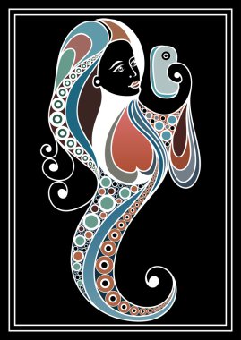 Selfie yapan bir kızın grafiksel illüstrasyonu 22