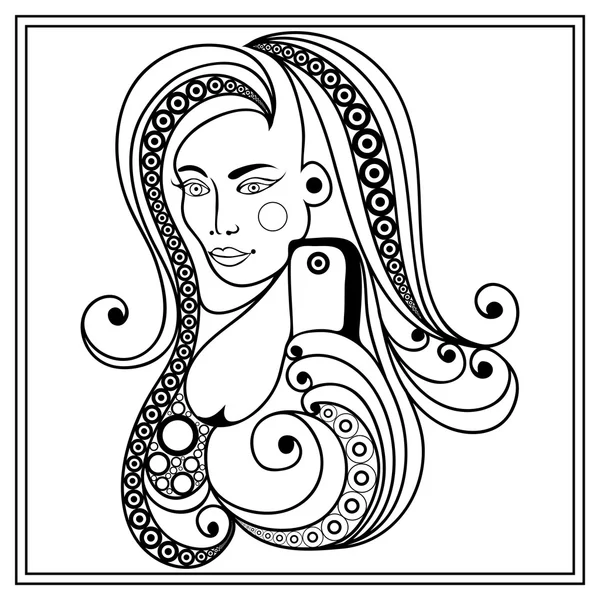 Ilustración gráfica de una chica haciendo una selfie 19 — Vector de stock