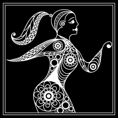 Çalışan karakter 10 ile grafik illüstrasyon