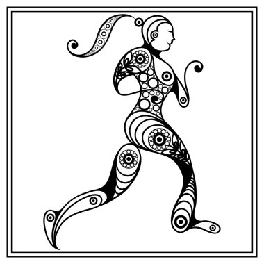 Çalışan bir karakter 16 ile grafik illüstrasyon