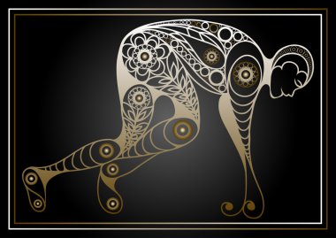 Çalışan karakter23 ile grafik illüstrasyon