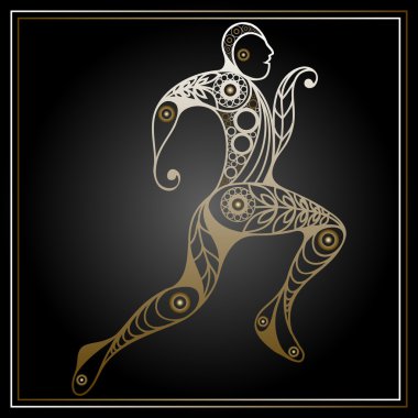 Çalışan karakter 24 ile grafik illüstrasyon