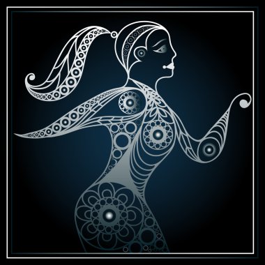 Çalışan karakter 40 ile grafik illüstrasyon