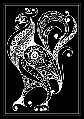 Ateşli bir horoz 31 ile Grafik illüstrasyon